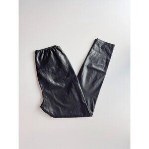Aritzia WILFRED FREE Daria Black Vegan Leather High Rise 28" Leggings, Size M